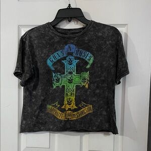 Guns N' Roses Black Crop Top. Size S